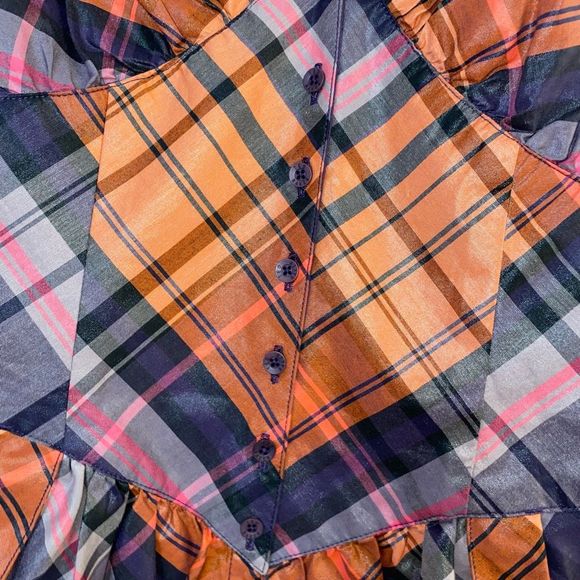 Ted Baker Chintz Finish Check Shirt Dress Side Pockets Size 2 - Picture 6 of 16